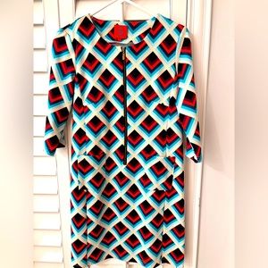 Tracy Negoshian long-sleeved dress with zipper and pockets